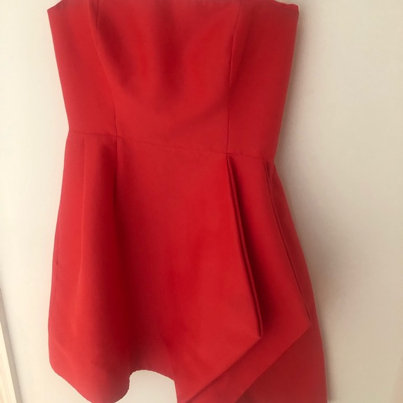 NEW *RED!* Halston Heritage Silk Strapless Dress - Picture 3 of 6